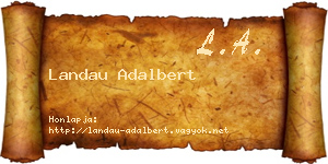 Landau Adalbert névjegykártya
